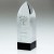 Clear & Black Glass Pointed Column Trophy