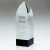 Clear & Black Glass Pointed Column Trophy