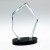 Clear Glass Iceberg Award on Oval Black Base