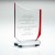 Clear & Red Glass Curved Top Plaque