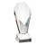 Clear Glass Multifaceted Obelisk Trophy on Base