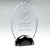 Clear Glass Oval Plaque (10mm thick) In Gun Metal Base