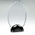 Clear Glass Oval Plaque (10mm thick) In Gun Metal Base