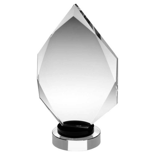 Clear Glass Diamond Plaque on Black & Clear Base