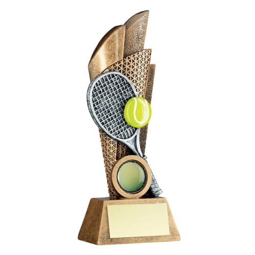 Tennis Trophy with Racket, Ball and Net