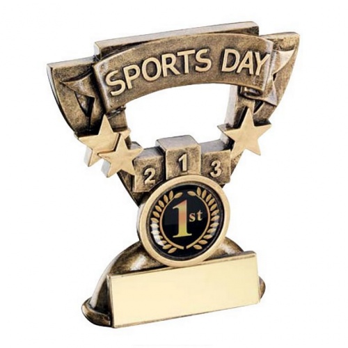 School Sports Day Trophy with Base Plaque