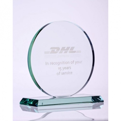 8in Jade Glass Circle Award