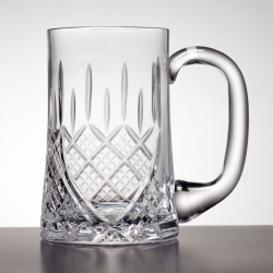 Crystal Glass Tankard with Cut Decoration and Panel