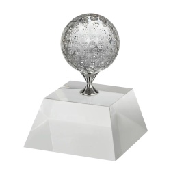 3D Optical Crystal Golf Ball on Tapered Crystal Base