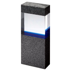 Marble Column with Clear & Blue Glass Insert