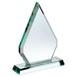 Peaked Award Plaque in 19mm Jade Glass