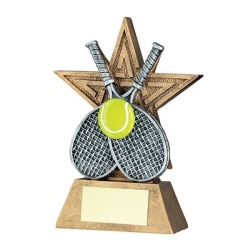 Tennis Star Trophy with Yellow Ball