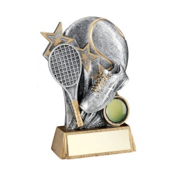 Resin Tennis Ball Trophy in Pewter Colour